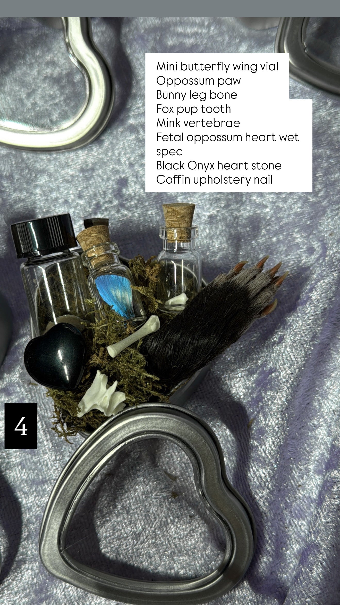 Valentines Collection MINI ODDITY HEART TIN, some w/ WET SPECIMEN