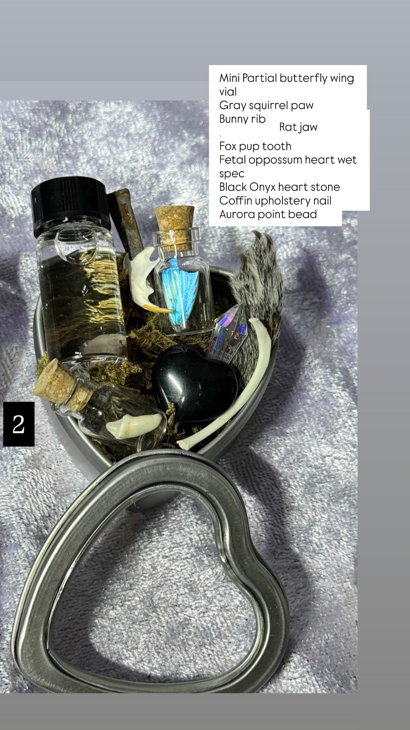 Valentines Collection MINI ODDITY HEART TIN, some w/ WET SPECIMEN