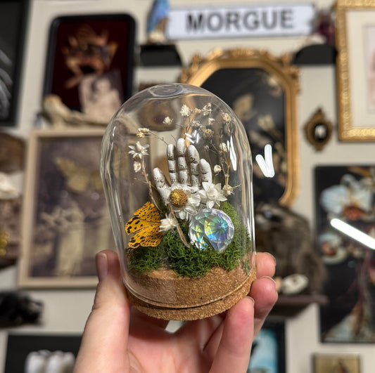 #55 palm reader statue & moth with gem