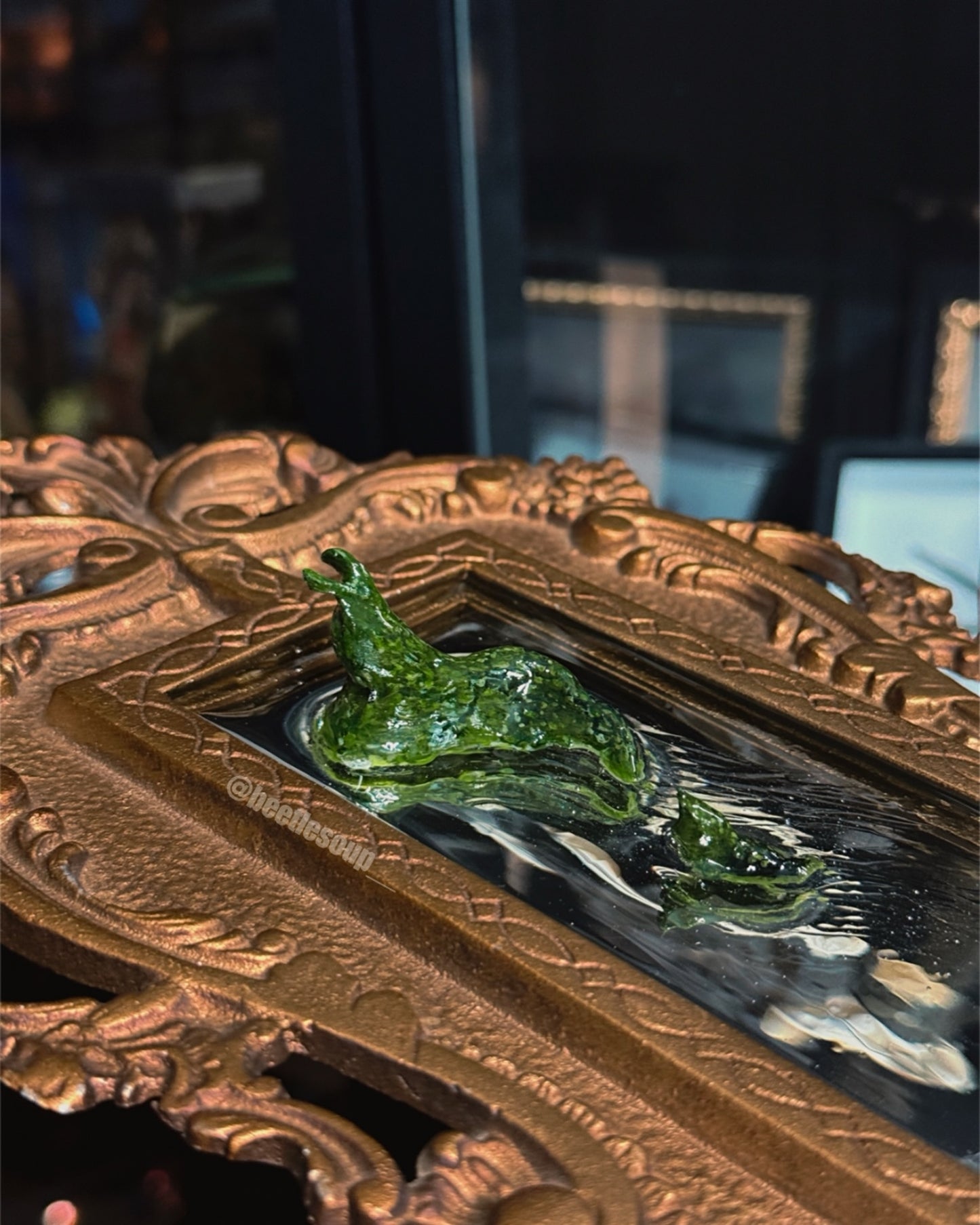 #6 Chameleon Skull & Slug Mirror Wall Sconce