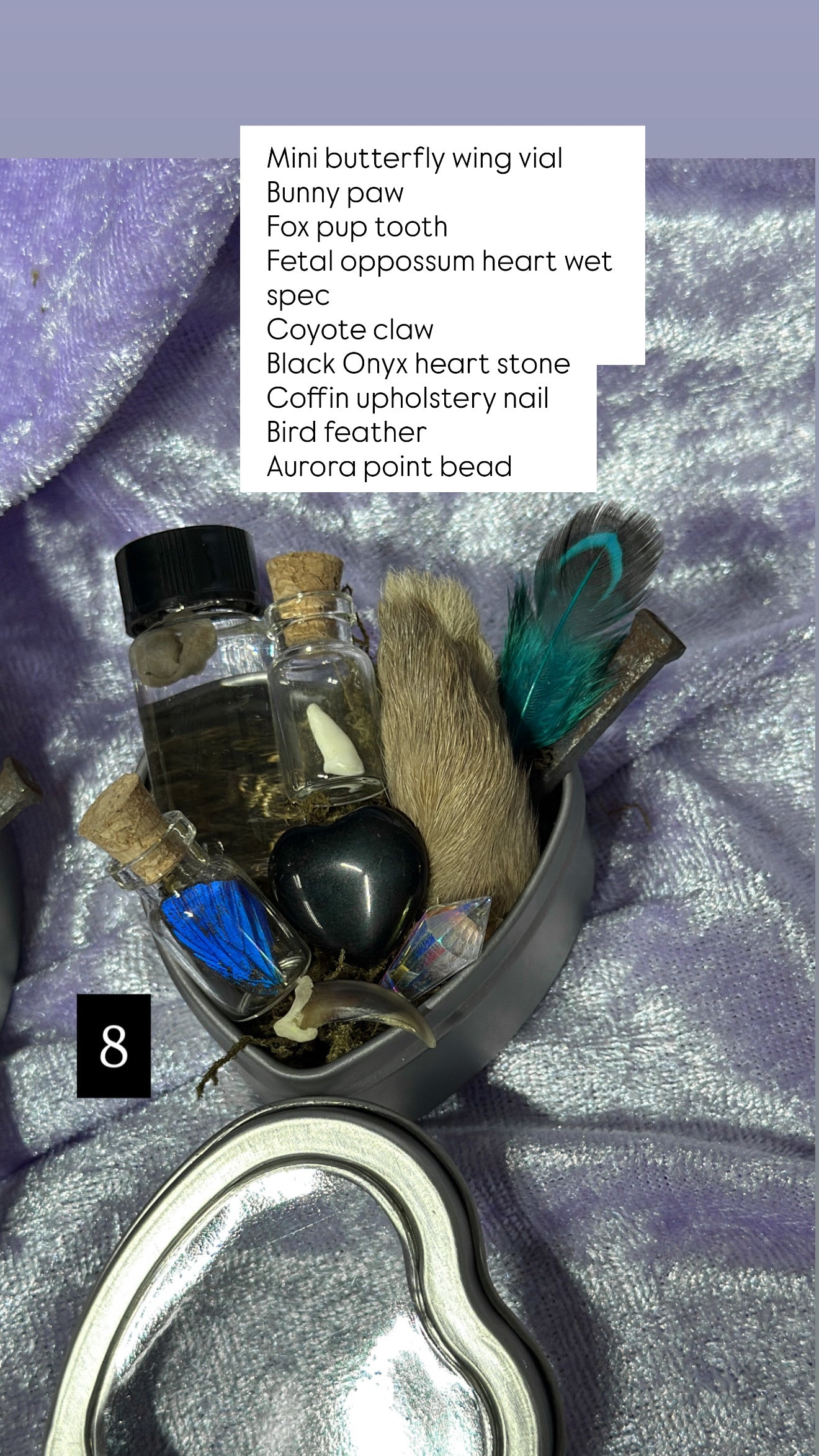 Valentines Collection MINI ODDITY HEART TIN, some w/ WET SPECIMEN